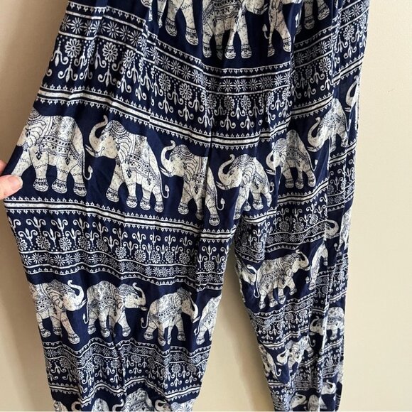 Elephant Pants Blue & White Tribal Pattern - Picture 7 of 7